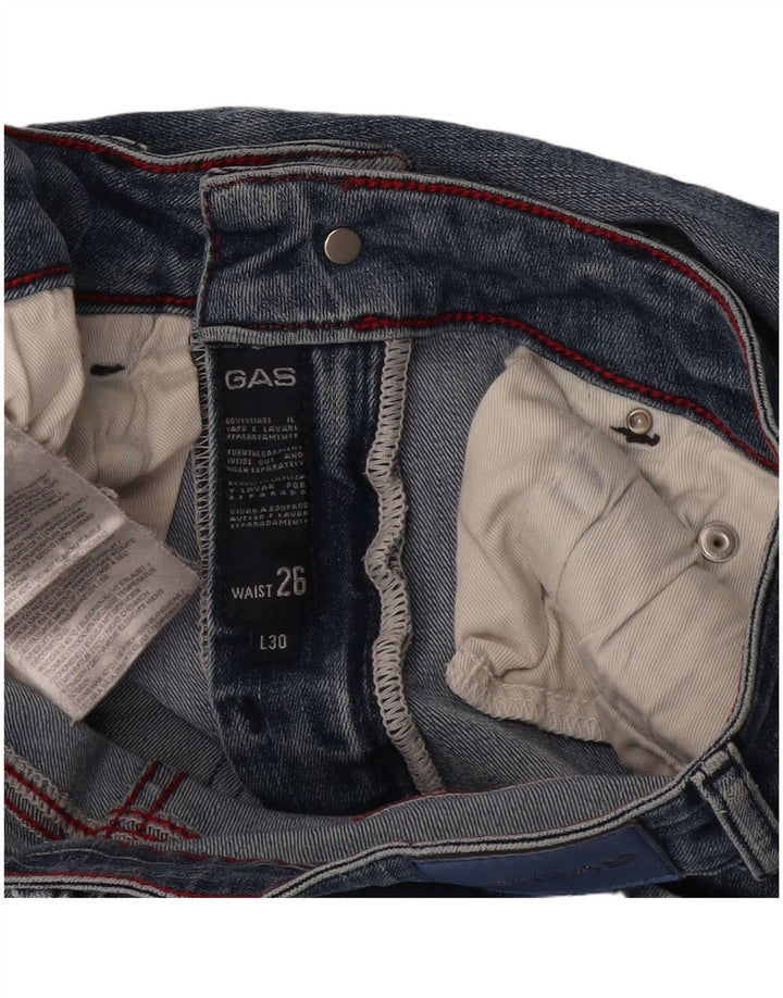 Gas Damen Slim Jeans W26 L30 Blaue Baumwolle
