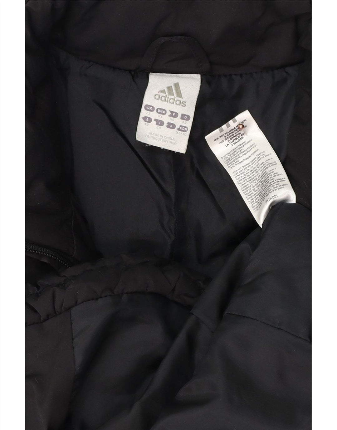 ADIDAS Damen Wattierte Jacke UK 22 3XL Schwarz Polyester