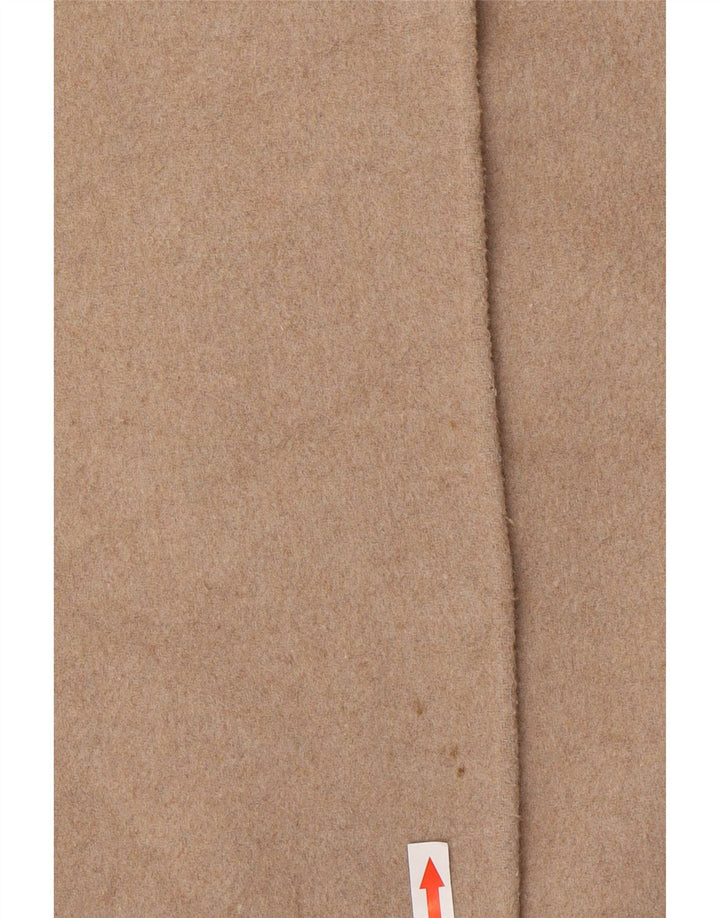 Handgefertigter Damenmantel von Zara, UK 14, mittelbeige Wolle
