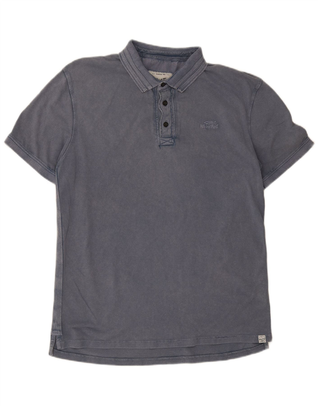 Weird Fish Herren-Poloshirt, groß, blaue Baumwolle