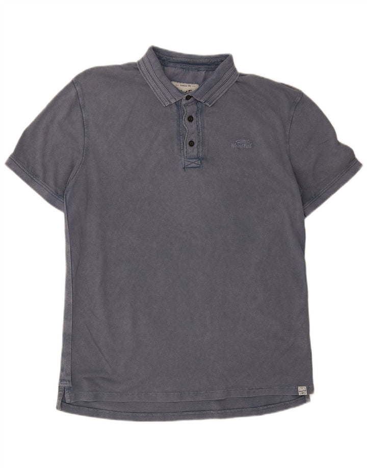 Weird Fish Herren-Poloshirt, groß, blaue Baumwolle