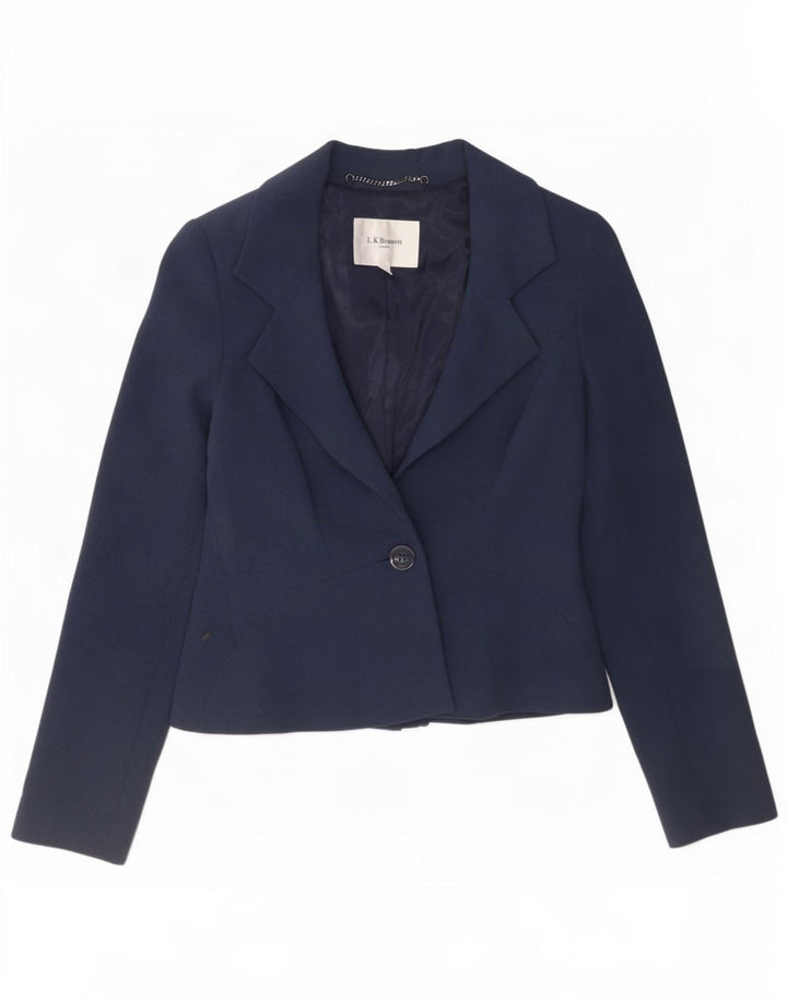 L.K. Bennett Damen-Blazerjacke mit 1 Knopf, UK 10, Größe S, Marineblau, Polyester