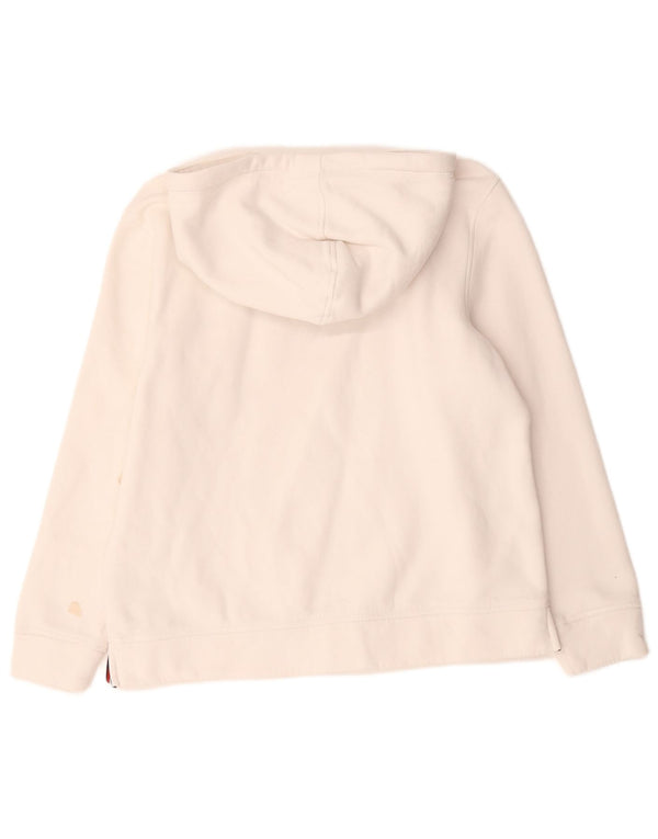 Tommy Hilfiger Damen-Kapuzenpullover mit Grafik, UK 14, mittelweiße Baumwolle