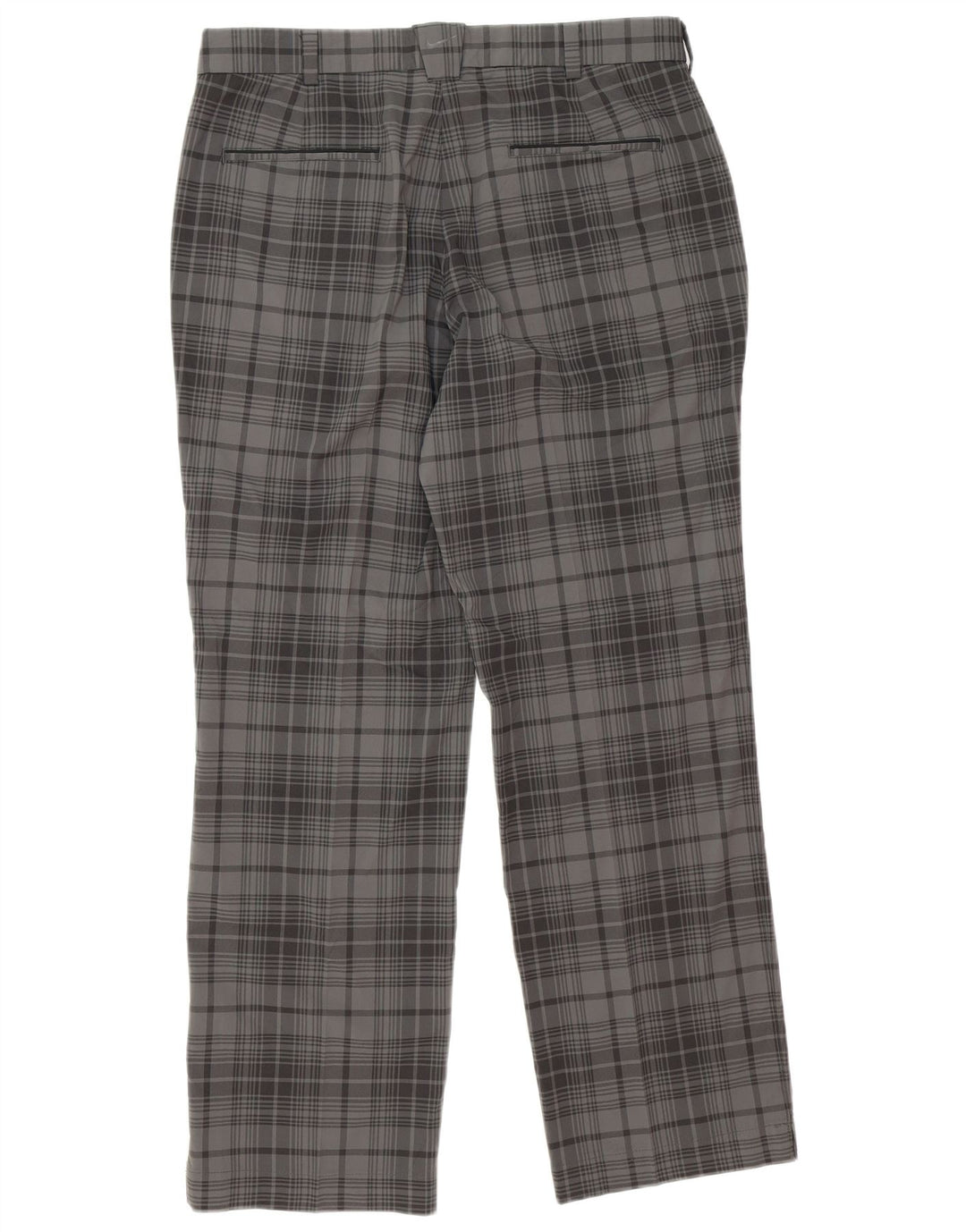 Nike Herren Dri Fit Straight Chino Hose W34 L31 Grau kariertes Polyester