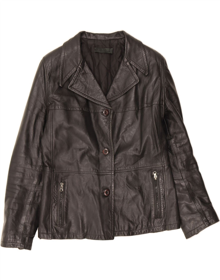 VINTAGE Womens Bomber Jacket UK 14 Medium Black Vintage Vintage and Second-Hand Vintage from Messina Hembry 