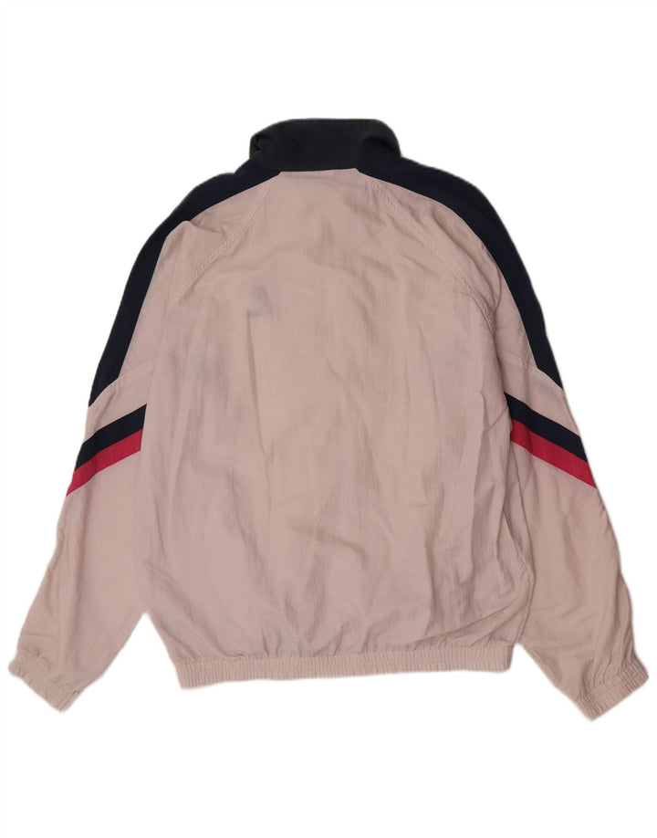 Diadora Herren-Trainingsanzug-Top-Jacke, UK 42, groß, rosafarbenes Colourblock-Polyamid