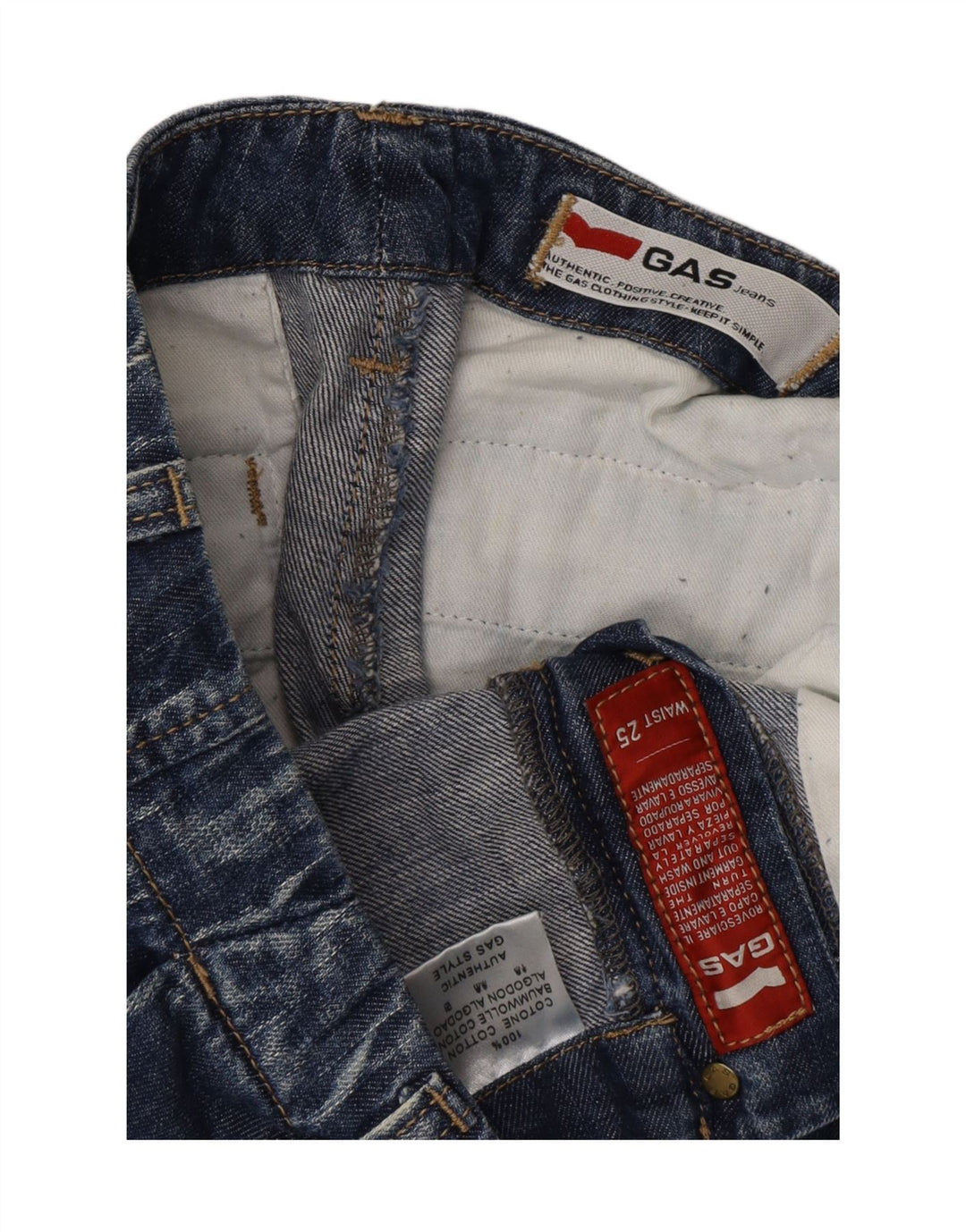 GAS Womens Bootcut Jeans  W25 L29 Blue Cotton Vintage Gas and Second-Hand Gas from Messina Hembry 
