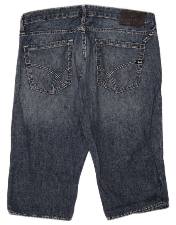 Gas Mens Denim Shorts W33 Medium  Blue Cotton