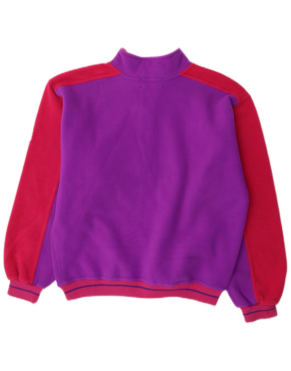 Conte of Florence Mens Ski Graphic Fleece Jumper Medium Purple Colourblock