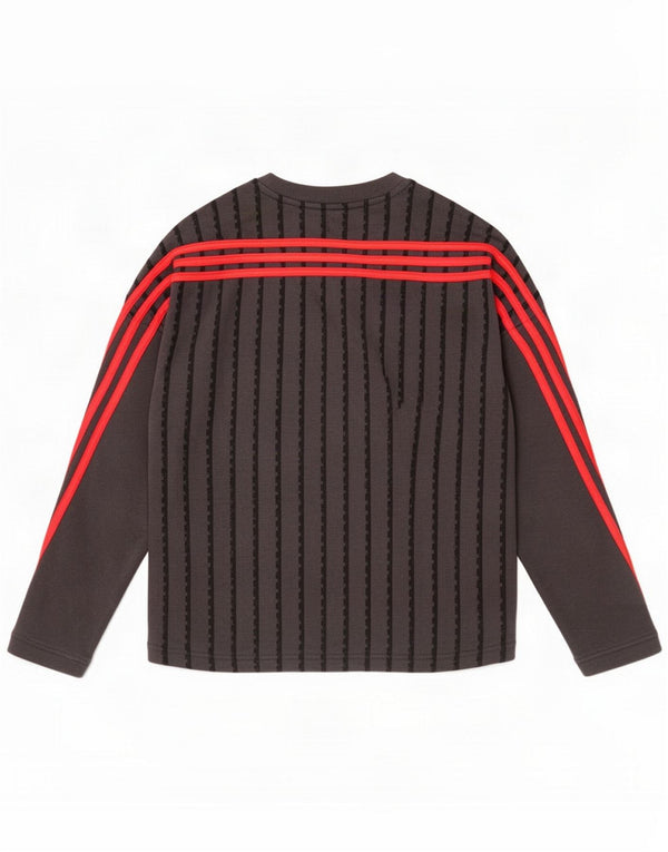 Adidas Girls Tracksuit Top Jacket 13-14 Years Grey Striped Cotton