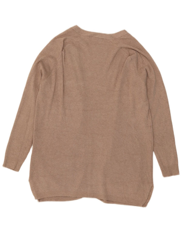Marks & Spencer Offener Damen-Cardigan-Pullover UK 14 Mittelbeige Viskose