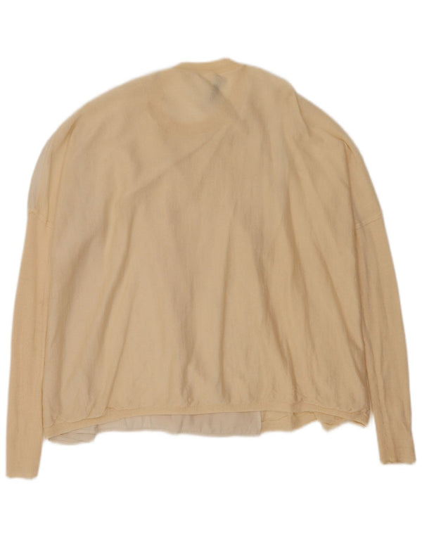 All Saints Damen-Pullover mit Rundhalsausschnitt, Gr. 10, Größe S, Beige, Farbblock