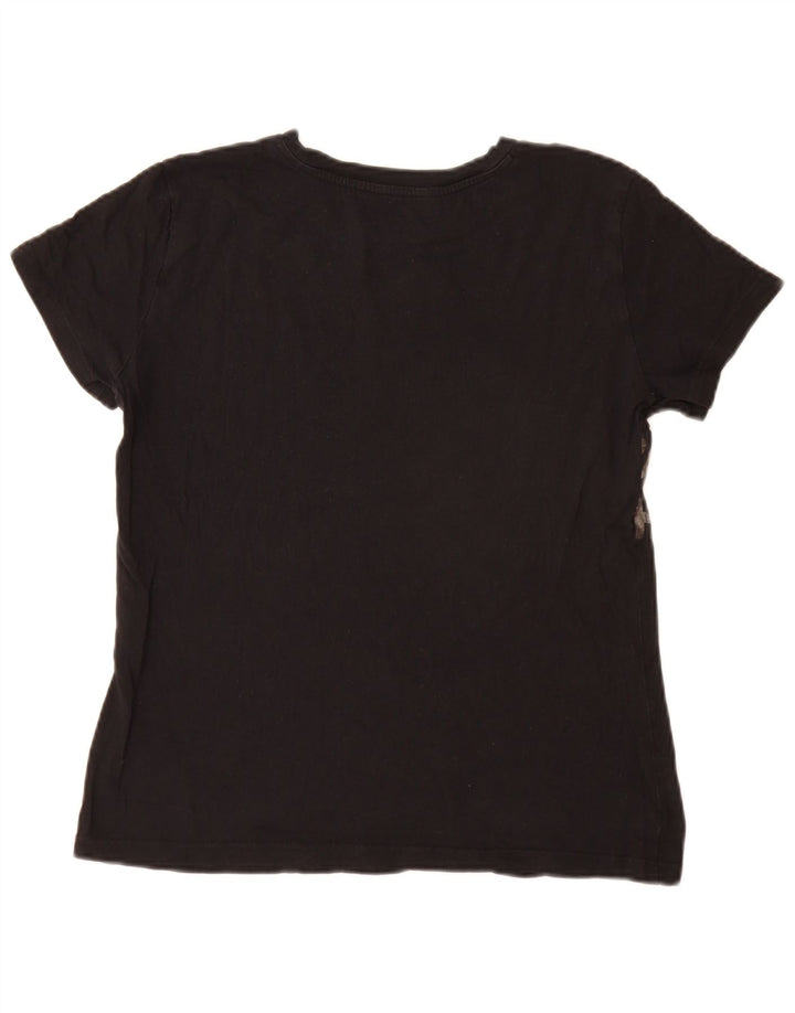 Armani Exchange Damen Grafik-T-Shirt-Oberteil UK 14 Medium Schwarz