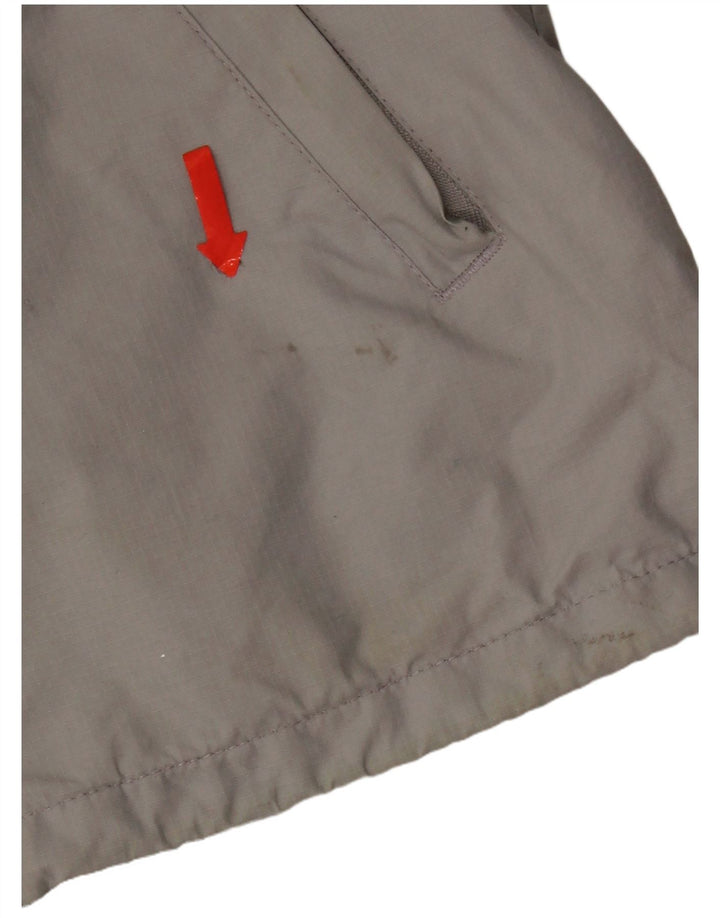 Superdry Damen-Windbreakerjacke mit Kapuze, UK 16, Größe L, graues Nylon