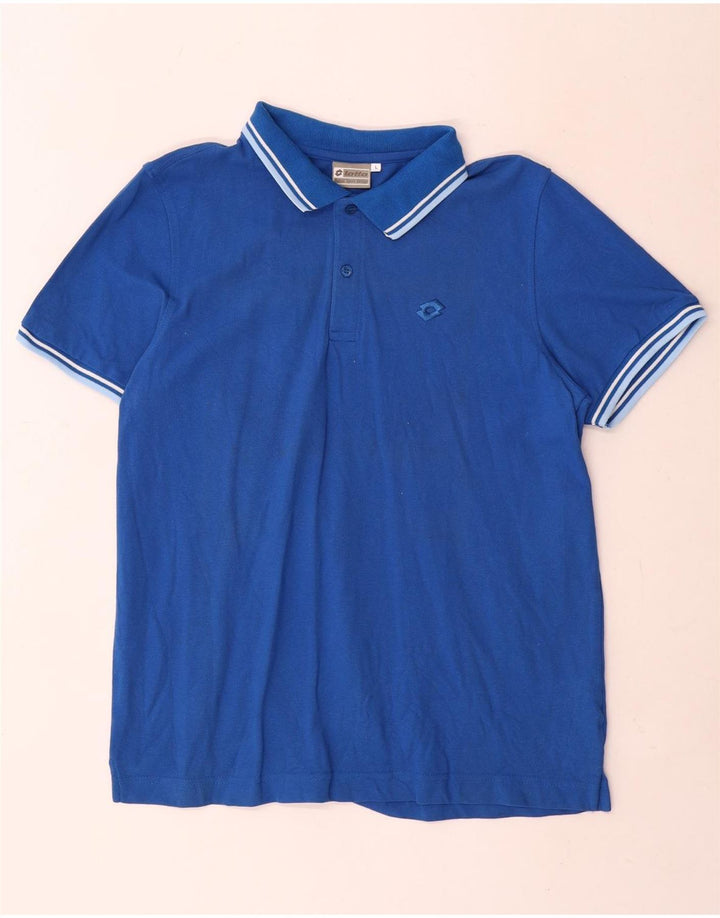 Lotto Herren-Poloshirt, groß, blau gestreift, Baumwolle