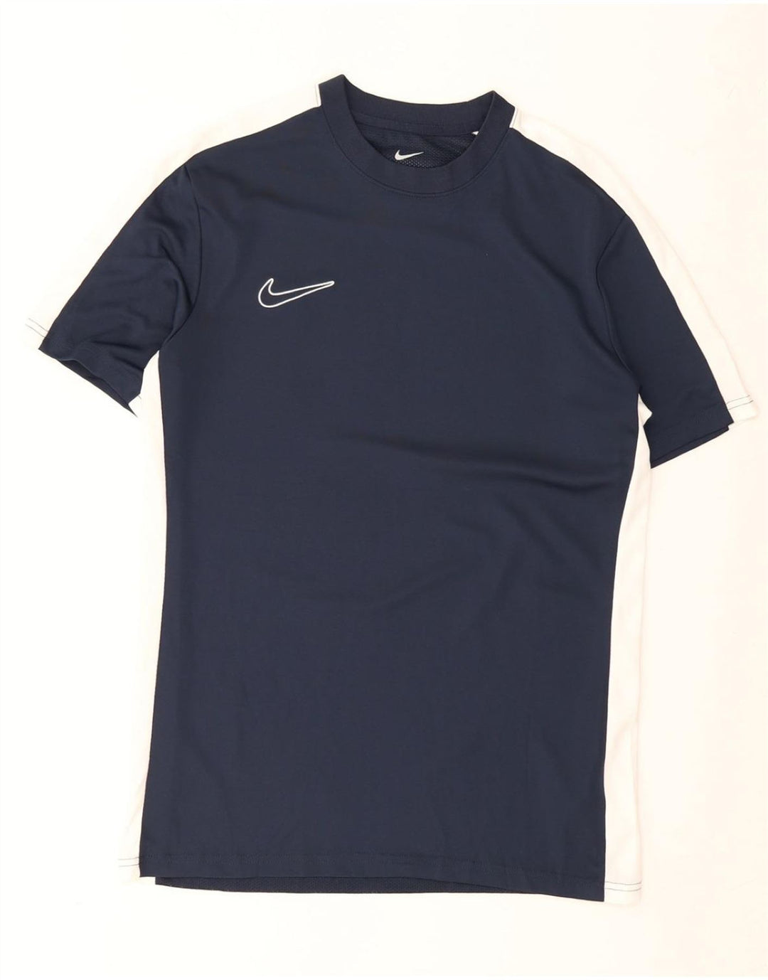 Nike Herren Dri Fit Slim T-Shirt-Oberteil Mittelgroßes marineblaues Colourblock-Polyester