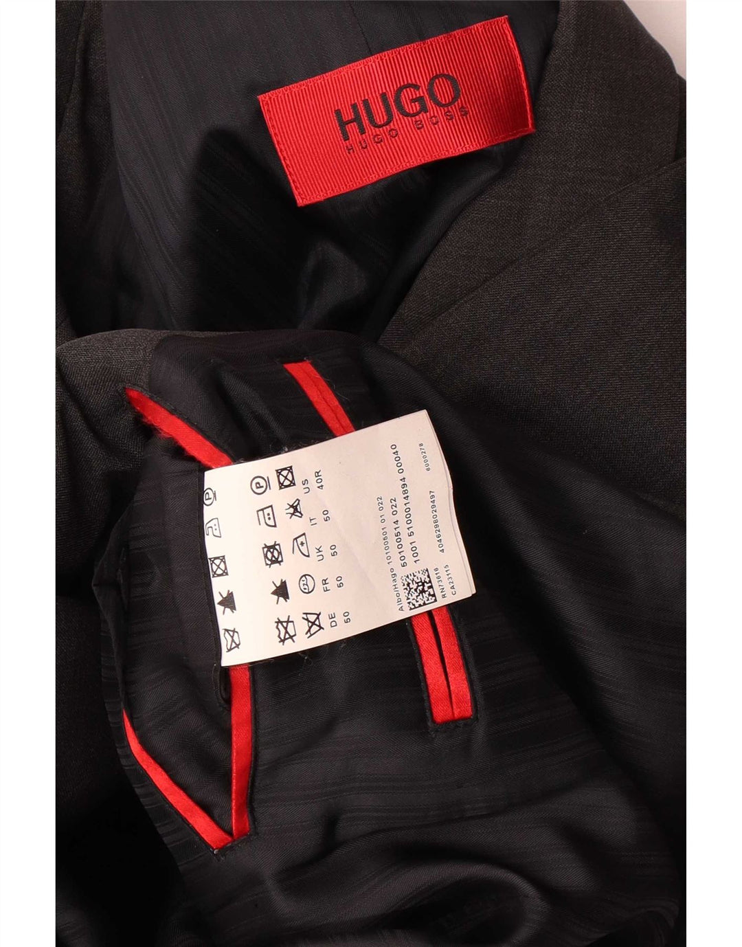 Hugo Boss Herren-Blazer mit 3 Knöpfen, UK 50, große schwarze Wolle
