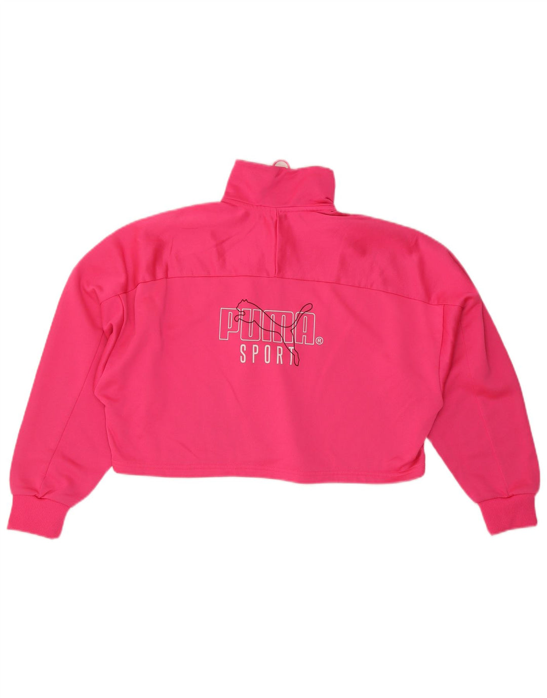Puma Damen-Sweatshirt in Übergröße mit Grafik und Reißverschluss am Hals, Gr. 14, Mittelrosa