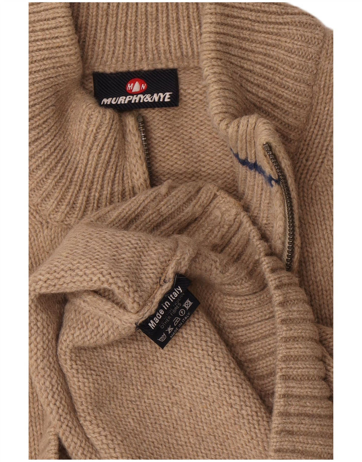 Murphy & Nye Herren-Pullover mit Reißverschluss, 2XL, beige Wolle