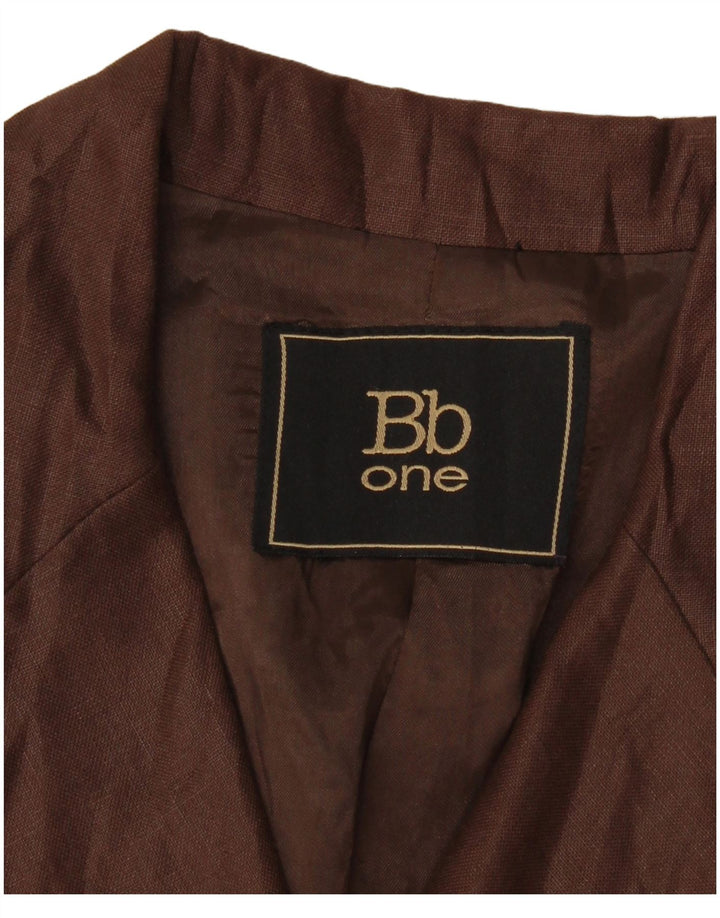 Vintage Damen 3-Knopf-Blazerjacke UK 10 Klein Braun