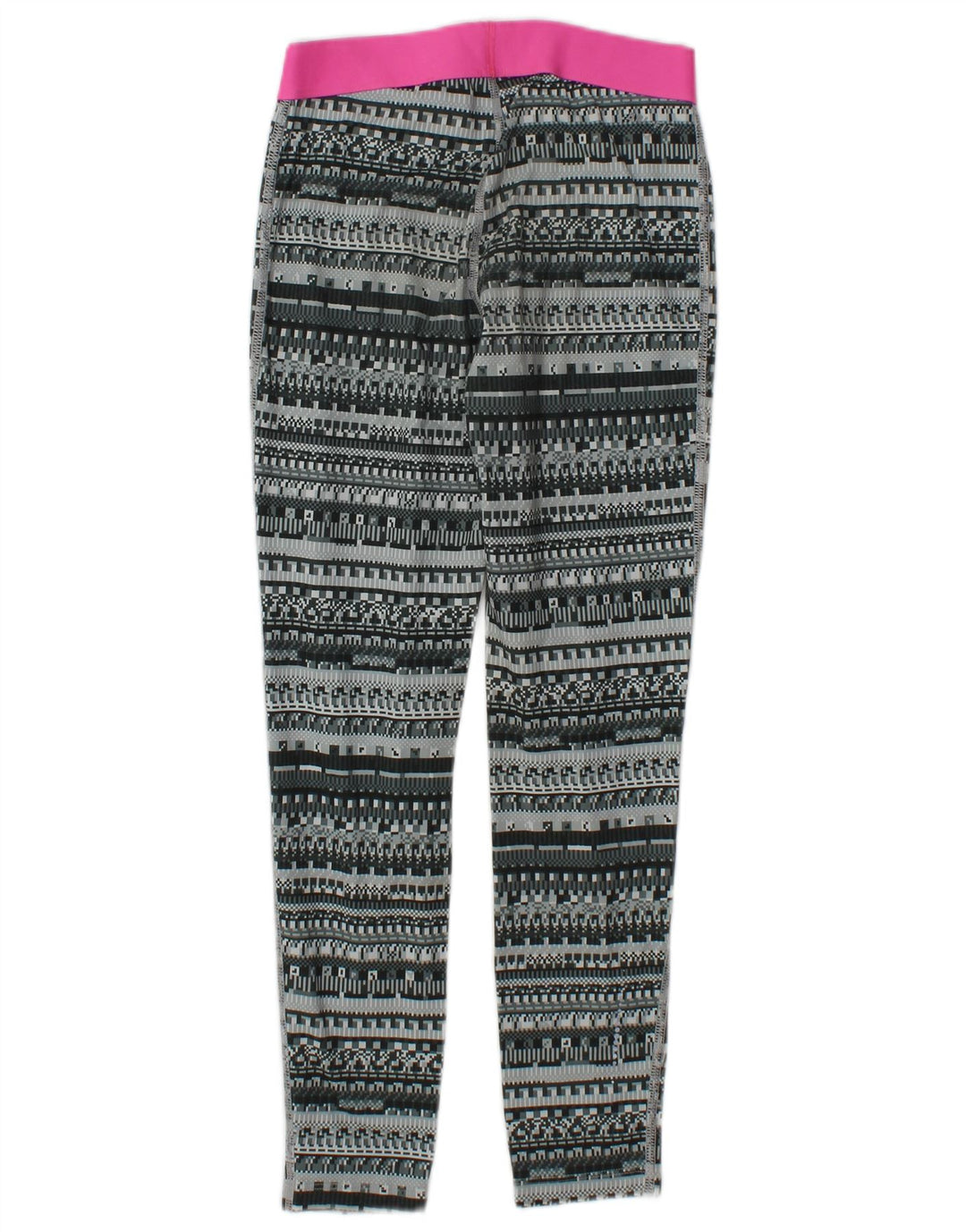 Nike Womens Graphic Leggings UK 12 Mittelgraues geometrisches Polyester