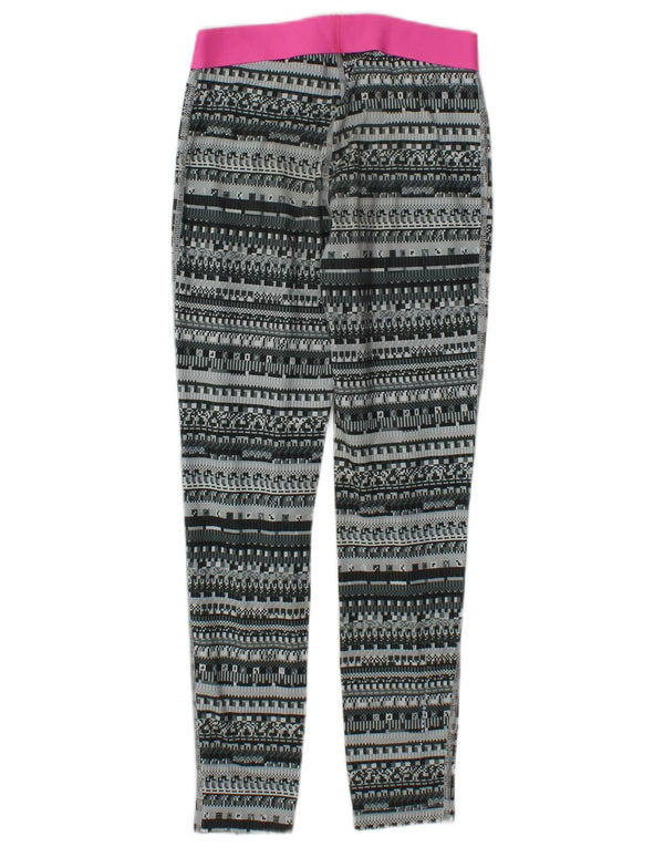 Nike Womens Graphic Leggings UK 12 Mittelgraues geometrisches Polyester