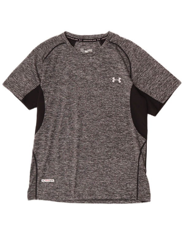 Under Armour Herren Heat Gear Grafik-T-Shirt-Oberteil, Mittelgrau, Farbblock
