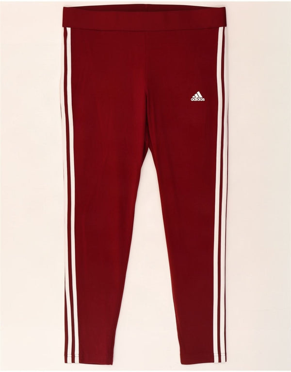 Adidas Damen Leggings UK 20/22 XL Burgund Baumwolle