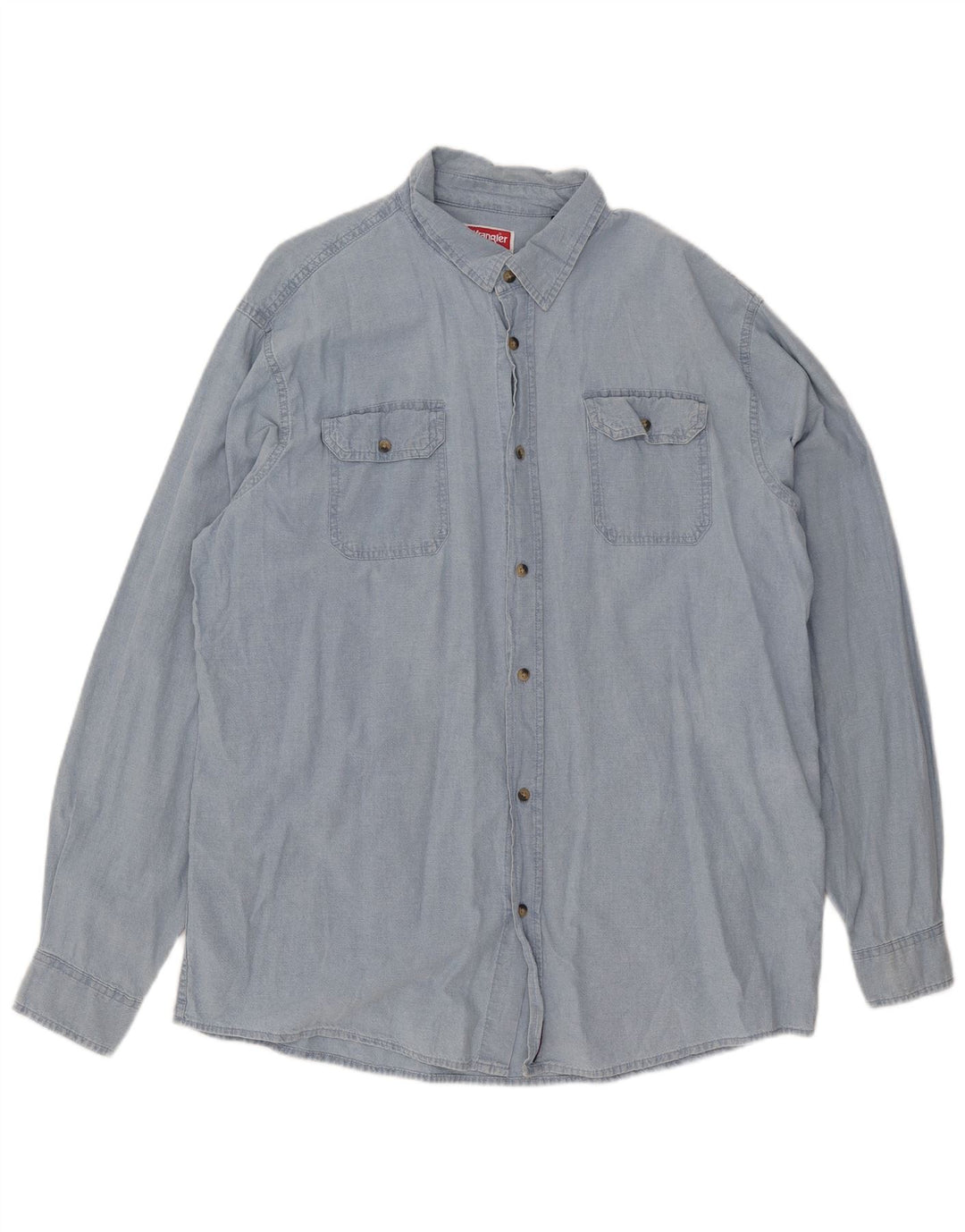 Wrangler Herren-Hemd, groß, XL, aus blauer Baumwolle