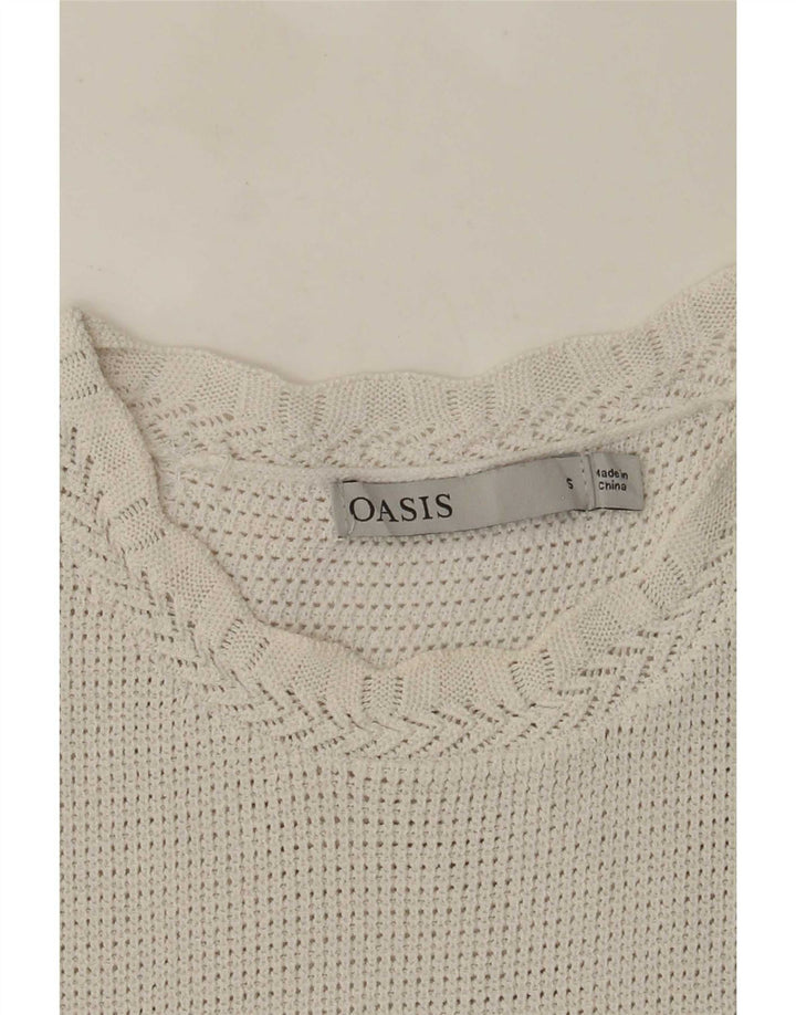 Oasis Damen Strickweste Top UK 8 Small Weiß