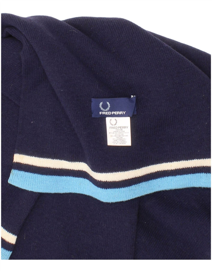 Fred Perry Herren-Rechteckschal, Einheitsgröße, marineblau gestreiftes Nylon