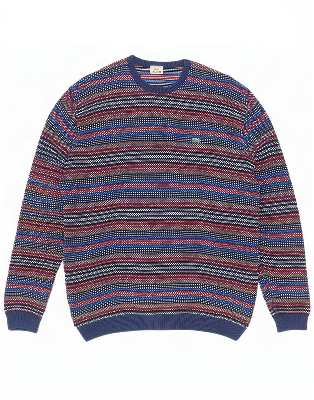 Lacoste Herren-Pullover mit Rundhalsausschnitt, Größe 7 2XL, mehrfarbig, Nadelstreifen