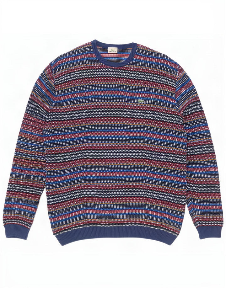 Lacoste Herren-Pullover mit Rundhalsausschnitt, Größe 7 2XL, mehrfarbig, Nadelstreifen