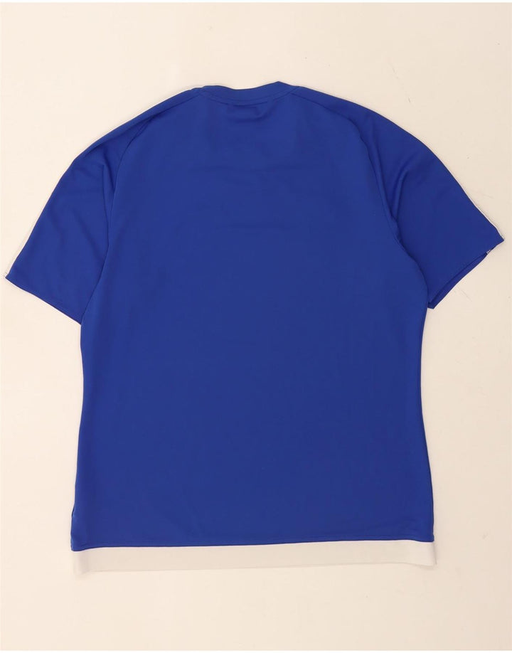 Adidas Herren Climalite T-Shirt Top Large Blau Colourblock Polyester