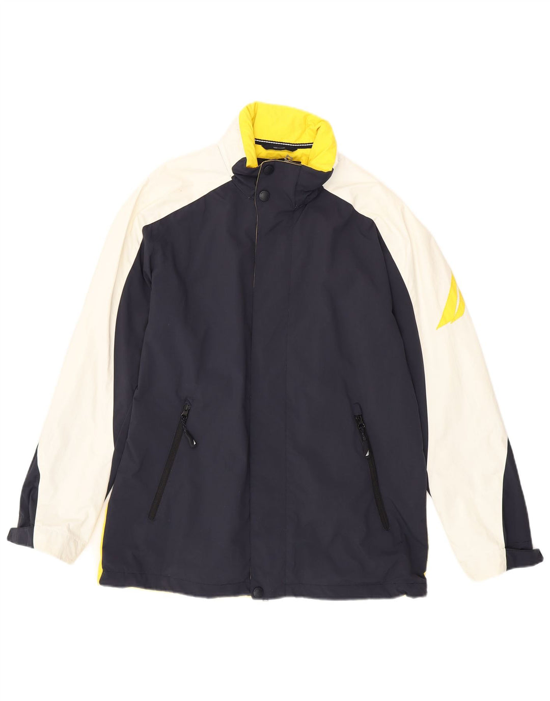 NAUTICA Herren-Windbreaker-Jacke mit Grafik, UK 38, mittleres Marineblau, Farbblock