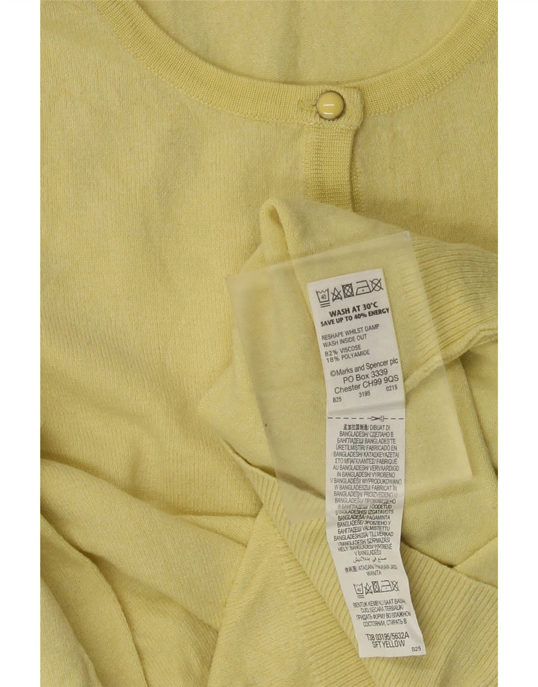 Marks & Spencer Damen-Cardigan-Pullover UK 8 Small Gelbe Viskose