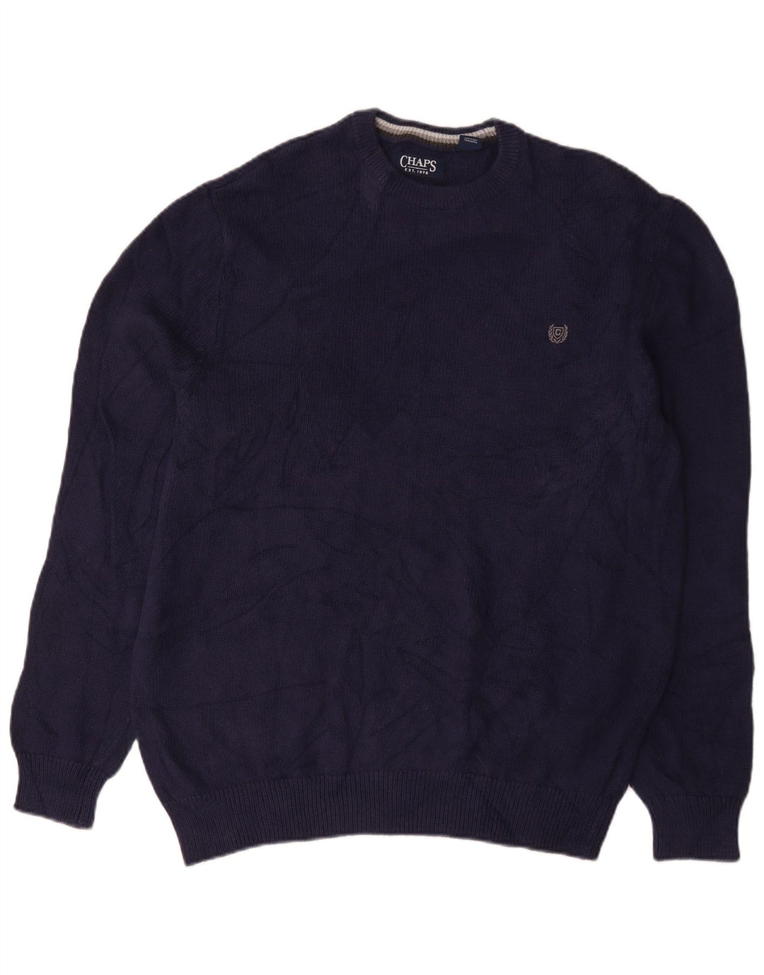 Chaps Herren-Pullover mit Rundhalsausschnitt, groß, marineblau, Baumwolle