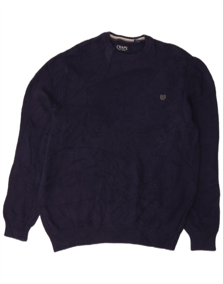 Chaps Herren-Pullover mit Rundhalsausschnitt, groß, marineblau, Baumwolle