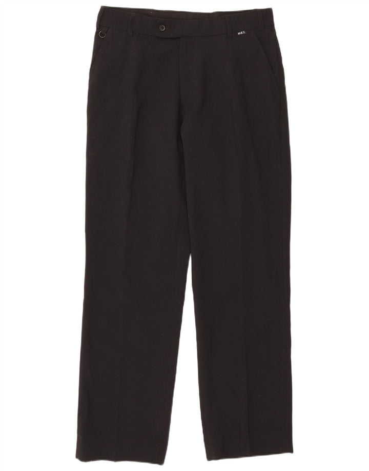 Gerade Damen-Anzughose von Marks & Spencer, W32, L31, Schwarz, Polyester