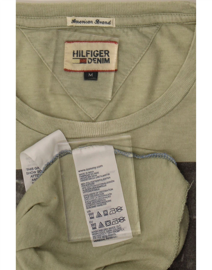 TOMMY HILFIGER Mens Graphic T-Shirt Top Medium Grey Polyester Vintage Tommy Hilfiger and Second-Hand Tommy Hilfiger from Messina Hembry 