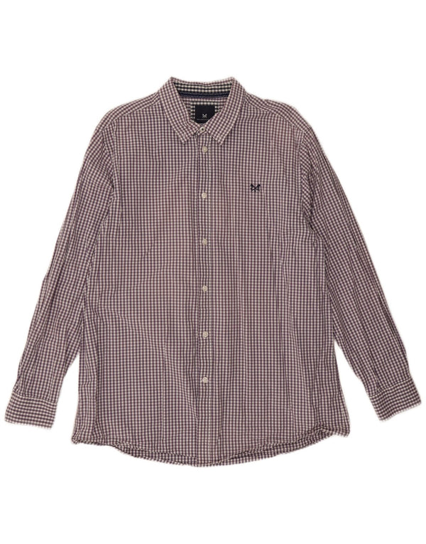 Crew Clothing Herren-Hemd mit klassischer Passform, XL, lila Gingham-Baumwolle