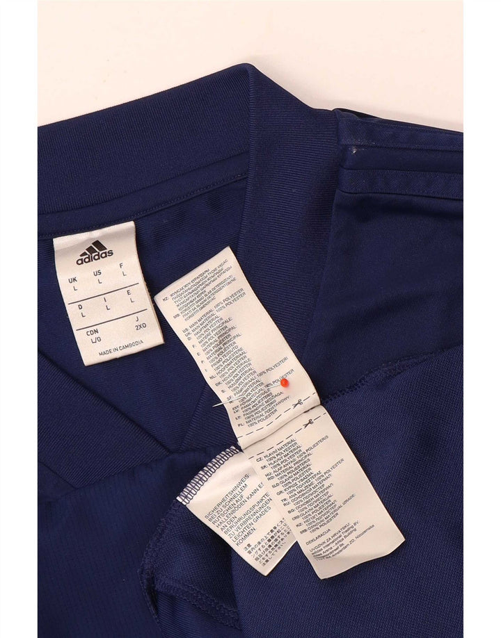Adidas Herren-Top, langärmelig, groß, Marineblau, Polyester