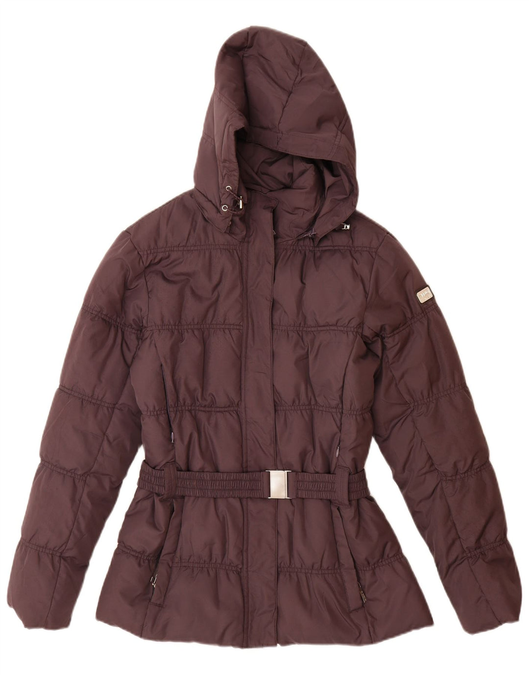 BRUGI Wattierte Damenjacke mit Kapuze, IT 42, Mittelviolett, Polyester