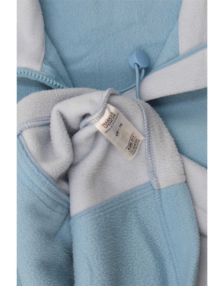 Marks & Spencer Damen Fleecejacke UK 16 Large Blue Colourblock Polyester