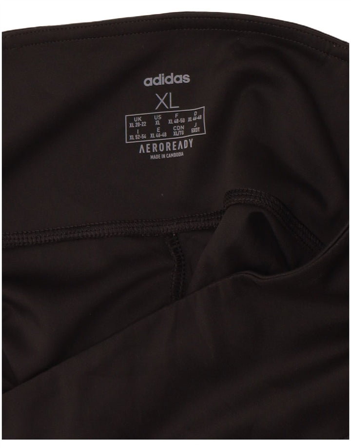 Adidas Damen Aeroready Leggings UK 20/22 XL Schwarz Polyester