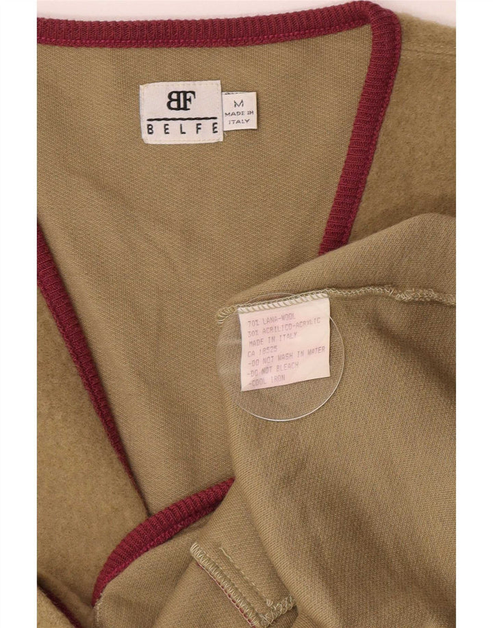 Belfe Herrenweste Medium Khaki Colourblock Wolle