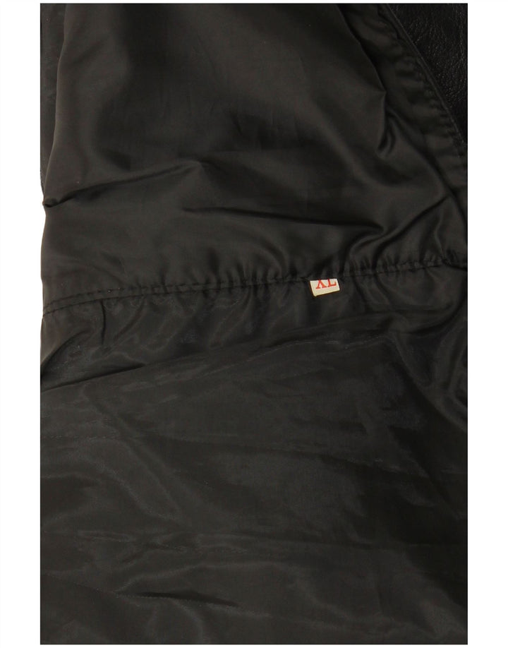 VINTAGE Herren Lederweste XL Schwarz