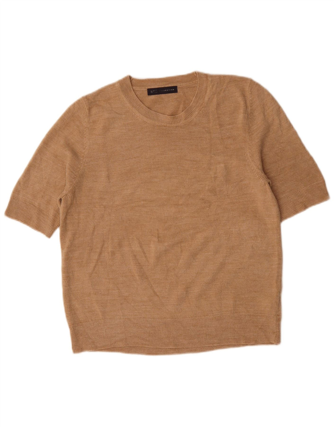 Marks & Spencer Damen Pullover mit Rundhalsausschnitt, UK 14, Größe L, Beige