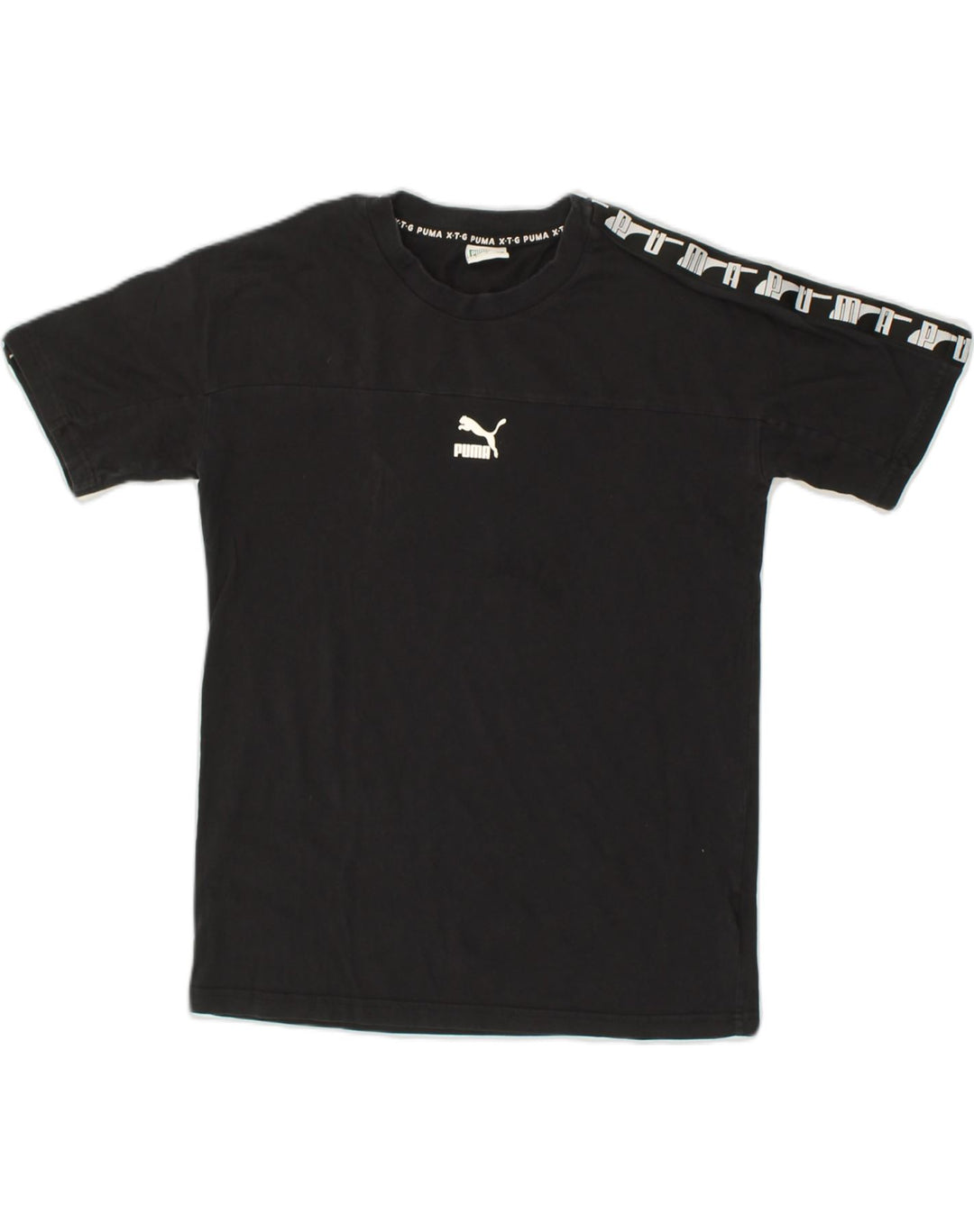 PUMA Mens T-Shirt Top Small Black Cotton | Vintage Puma | Thrift | Second-Hand Puma | Used Clothing | Messina Hembry 