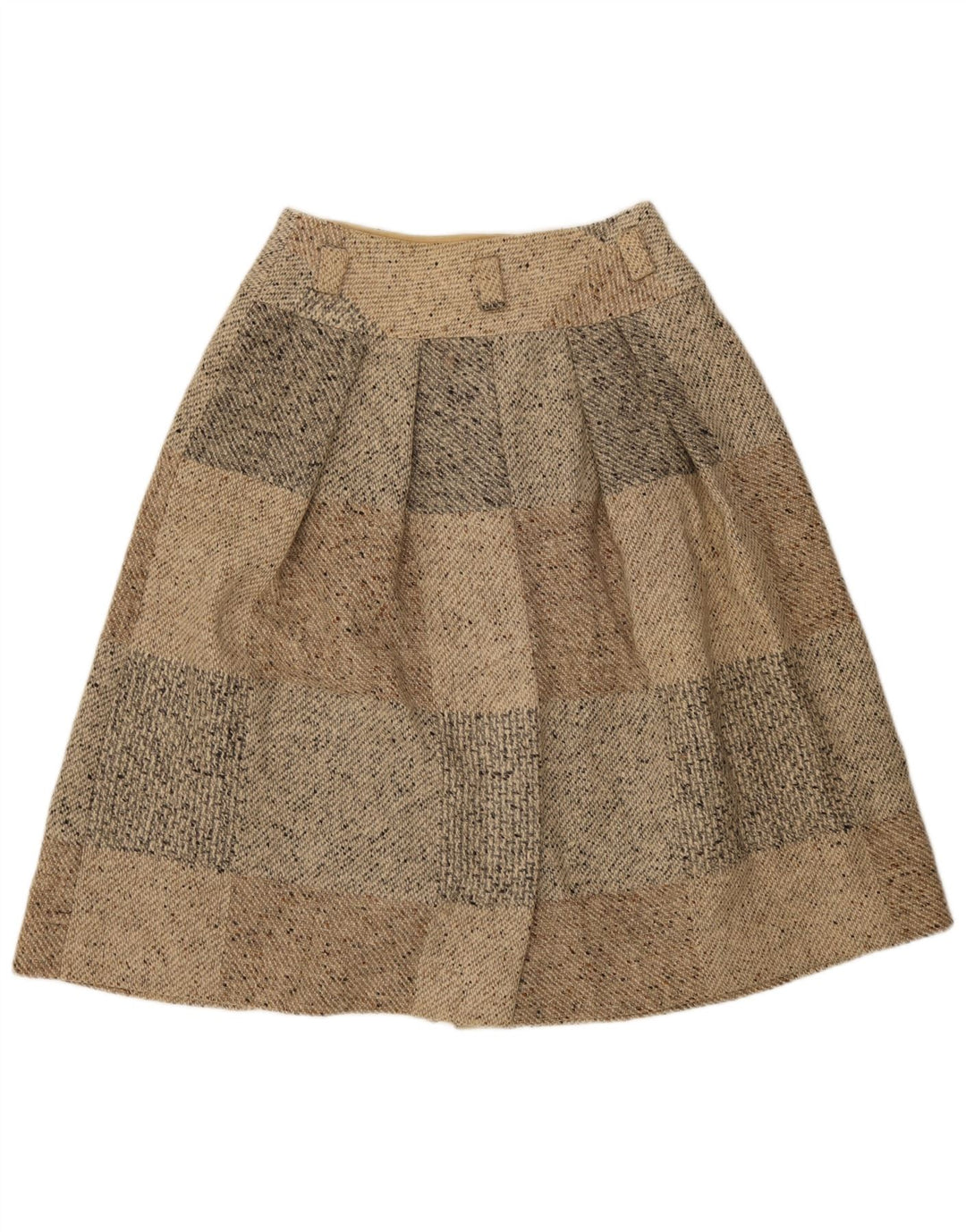 Seventy Damen Midirock IT 46 Large W30 Beige Patchwork Schurwolle